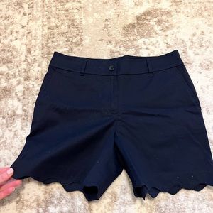 Navy scalloped shorts